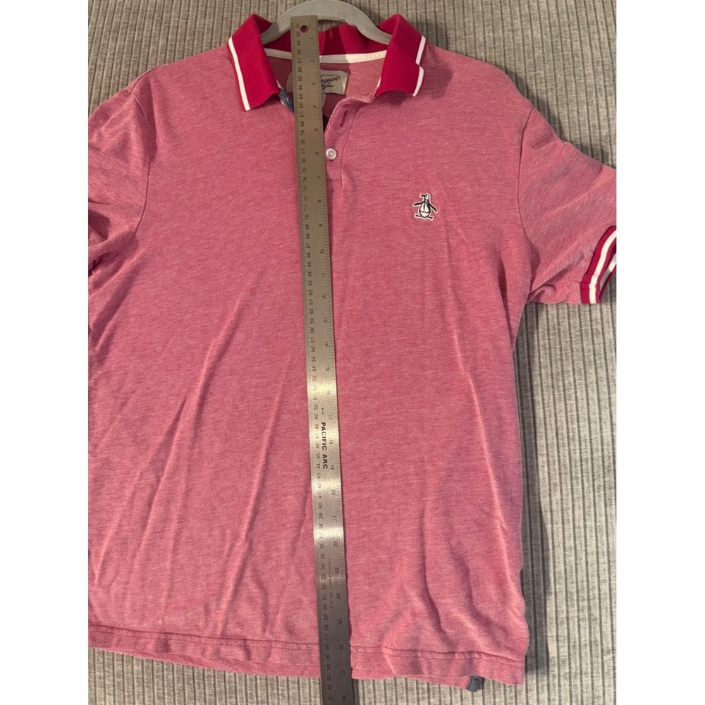 Original Penguin Mens Pink Heathered Short Sleeve Polo Shirt Munsingwear Size M - Picture 5 of 6
